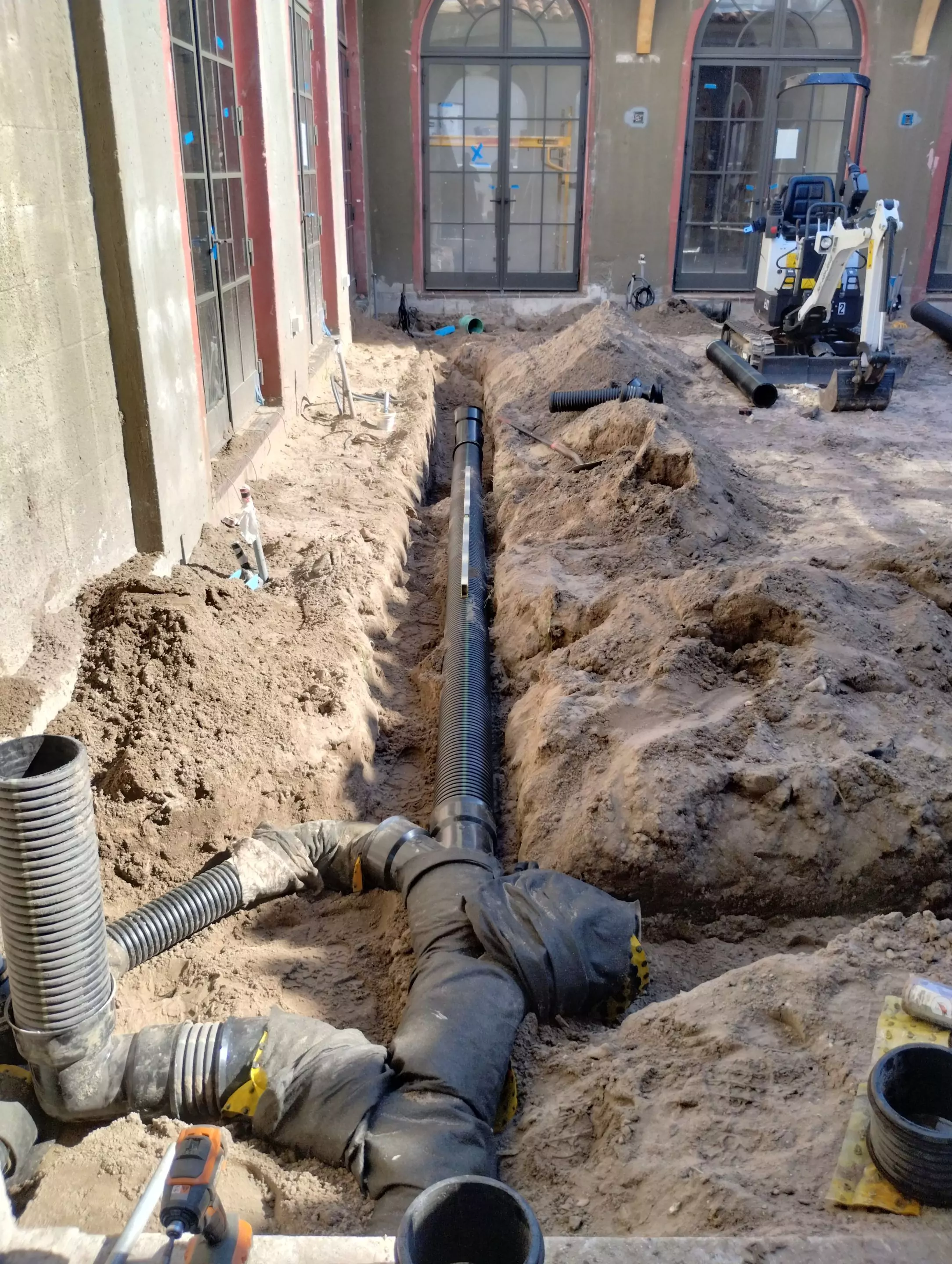 Downspout drainage stub ups